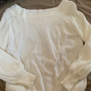 ZAFUL white off the shoulder sweater